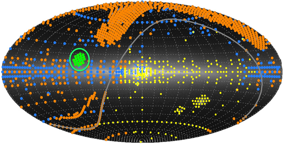 Locations of the APOGEE survey plates in the Milky Way
